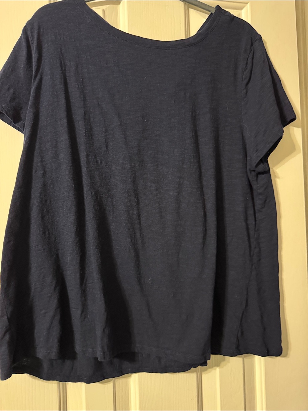 LOFT Navy Short-Sleeve Women's Tee with lace up back detail